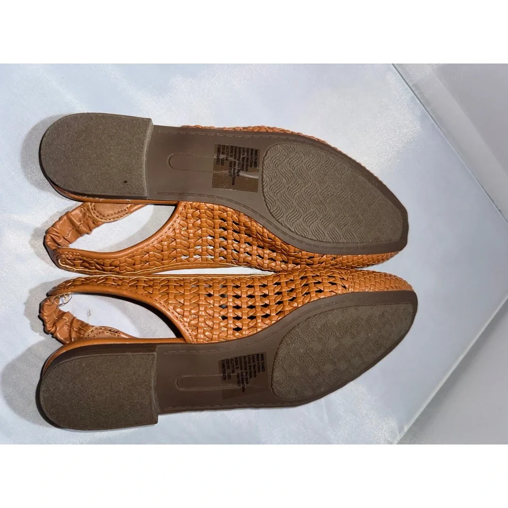 Sonoma Goods For Life Woven Slingback Flats Tan Brown JILLYTAN 7.5 MED